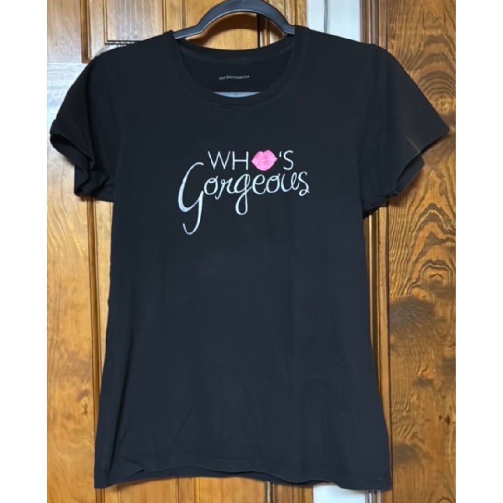 Port Authority Who's Gorgeous BeautiControl Black Graphic T-Shirt Short Sleeve